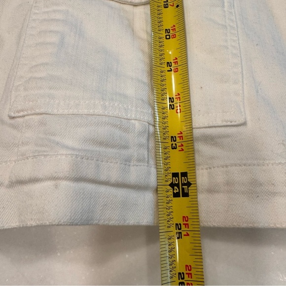 Eileen Fisher Women's White Denim Jacket Long Sleeves Pockets Size L - Picture 10 of 12